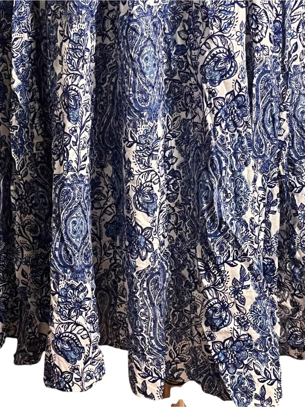 Garnet Hill Cotton Gauze Cover Up Maxi Midi Crinkle Sundress Dress Print — PM - Picture 4 of 13